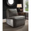 Fauteuil inclinable gris en cuir fleur et aluminium