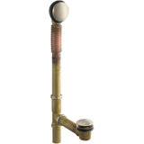 Clearflo Brass Toe Tap 1.5" Leg Tub Drain With Overflow