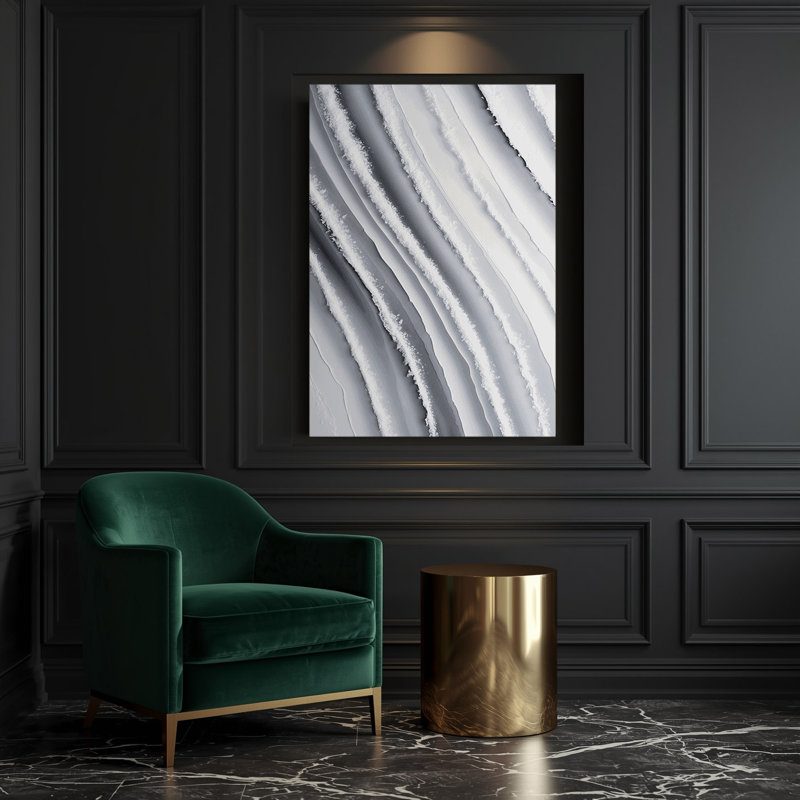 Art mural sur toile bleu diagonale, H 16 po x l 20 po