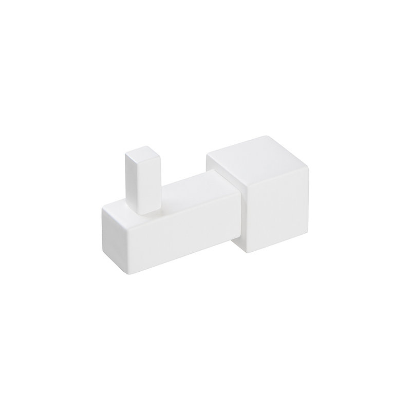 Quadro Single Robe Hook, Matte White