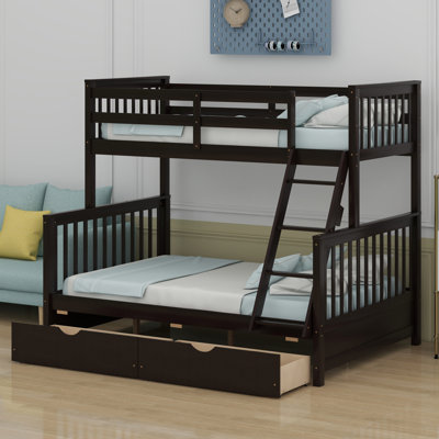 Bunk Bed With Ladders And Storage Drawers