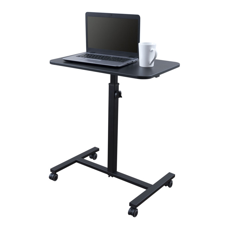 Black Adjustable Height Standing Desk Converter with Metal Frame