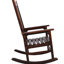Chaise berçante d'intérieur pour l'extérieur à haut dossier brun, surdimensionnée, bois de sapin, facile à assembler, chaise berçante surdimensionnée en bois confortable, dossier, polyvalence, lisse