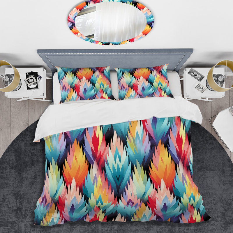 Ensemble de housse de couette Ikat Harmony, Housse de couette pour très grand lit et 2 très