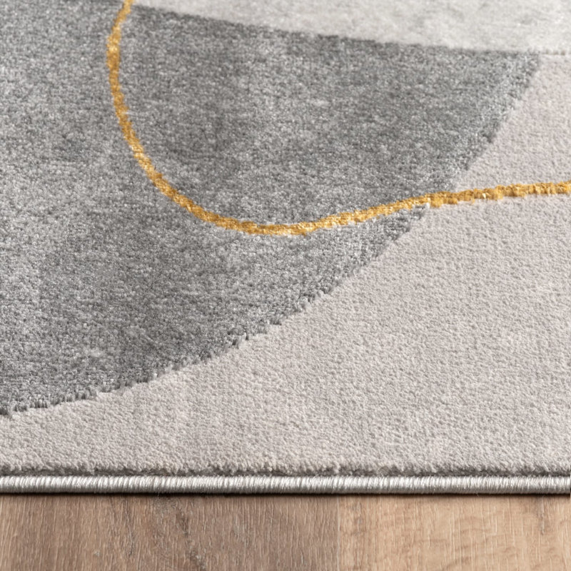 Tapis de designer avec un look d'art abstrait moderne, Rectangle 6 pi 7 po x 9 pi 6 po