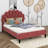 Tayveion Upholstered Platform Bed with Floral Velvet Headboard-717470297-684850046-684850047
