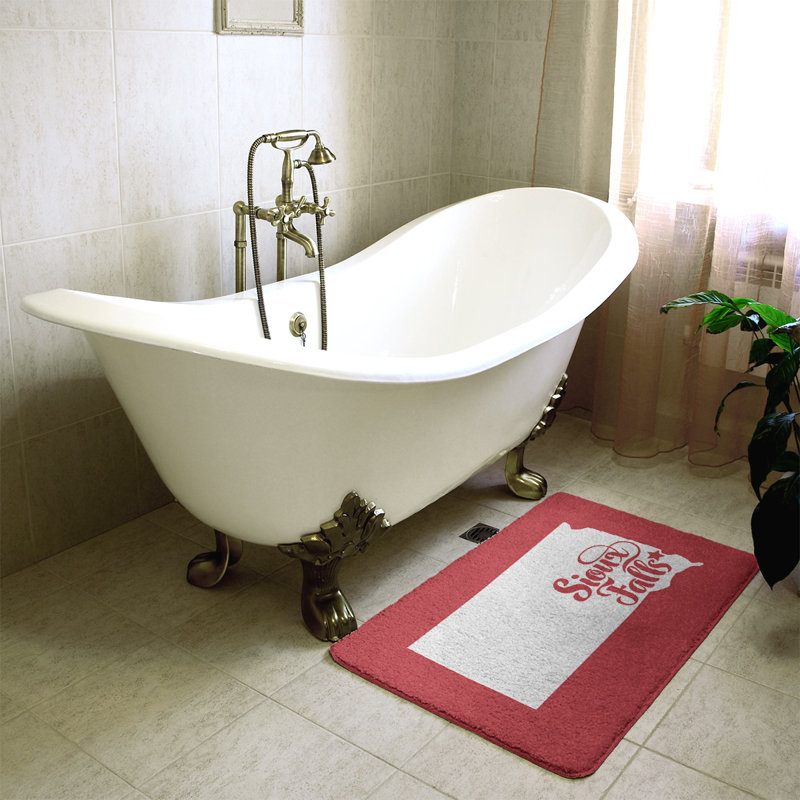 Tapis rectangulaire antidérapant pour salle de bain, L 21 po x L 34 po, Jaune, Sioux Falls, Dakota du Sud