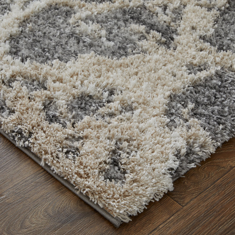 Tapis abstrait en polyester Caide, Rectangle 10 pi x 14 pi