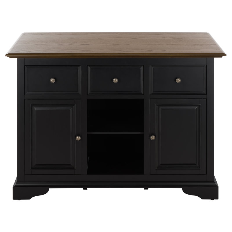 Brayden 2 Door 3 Drawer Island, Black
