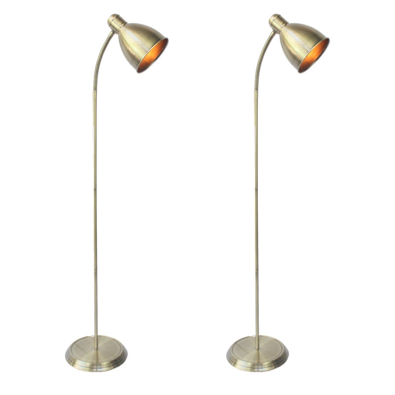 Oey 137cm Task Floor Lamp Set, Satin Nickel