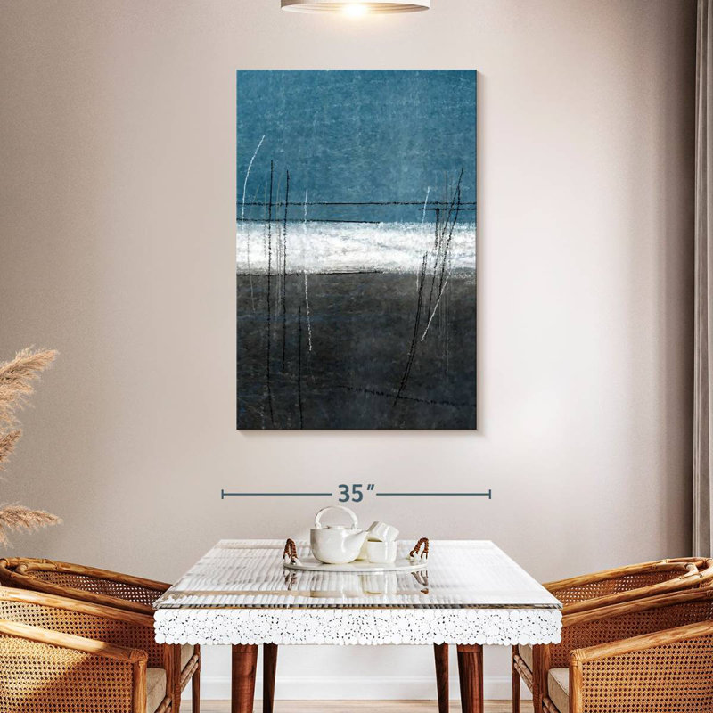 Avery Blue And Grey Abstract, 48" H x 32" W