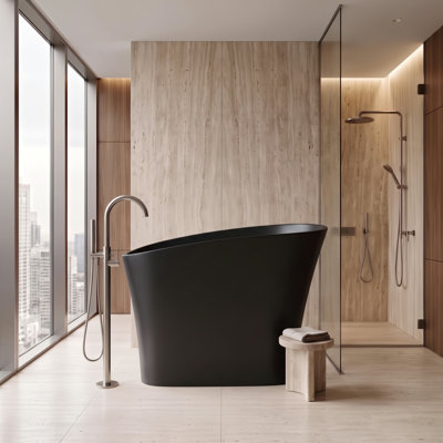 Baignoire profonde 47 "à trempage profond japonais en noir mat