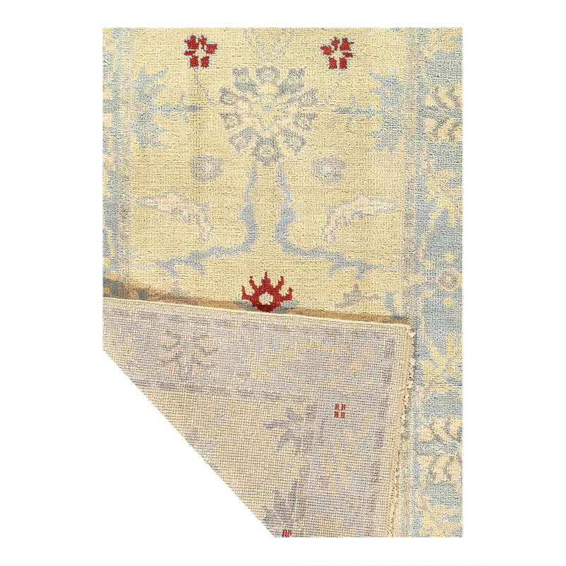 Tapis Oushak fin noué à la main 2 pi 11 po x 5 pi 2 po