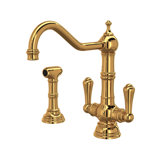 Edwardian™ Mono Two Handle Centerset Kitchen Faucet with Side Spray with 9" Reach Column Spout