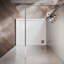 Écran de douche sans cadre l 34 po x H 74 po avec verre trempé transparent de 8 mm, tablettes en verre-111994980