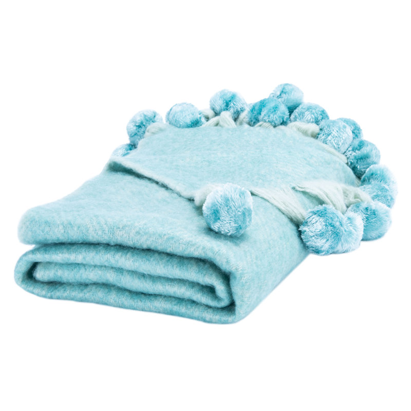 Shae Knitted Throw Blanket, Aqua