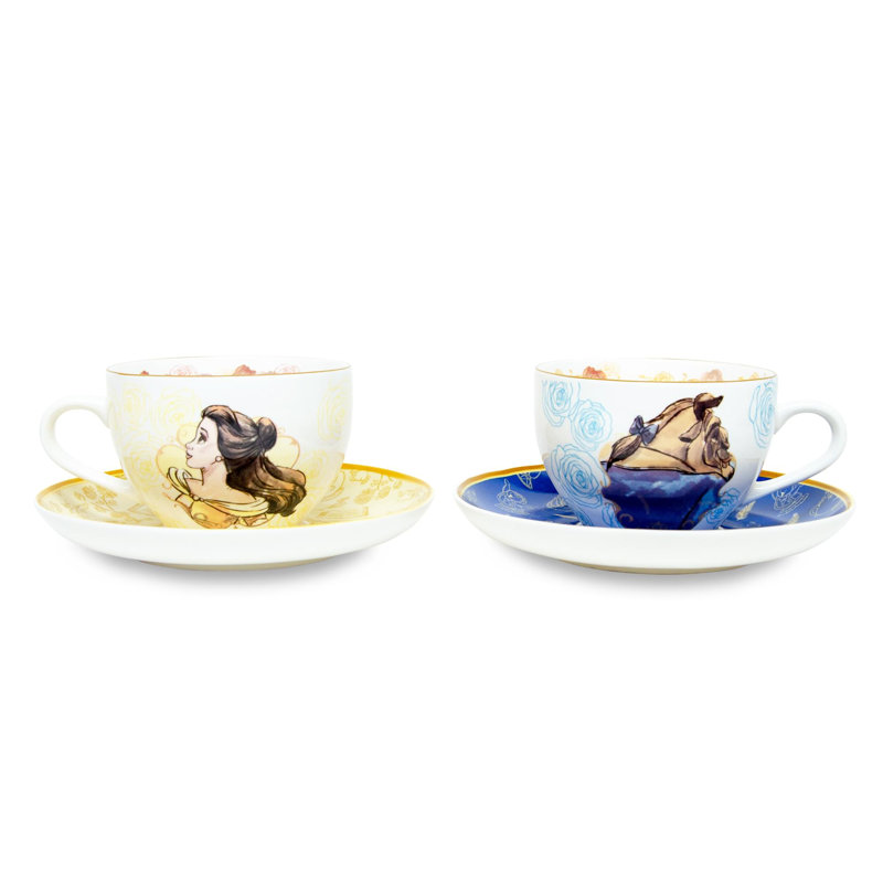 Disney Beauty and the Beast Bone China Teacup and Saucer Set