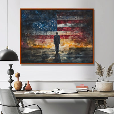 Ijanae démission du président Nixon sur le drapeau des États-Unis II - patriotiste américain, art mural