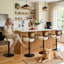 Tabouret de bar pivotant avec dossier rembourré et large rembourré de style Mid-Century avec assise rembourrée et base ultra-stable de 17,7 po (ensemble de 4)-131121281-131634770