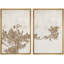 «Leaves», art brun neutre brun clair patiné, photos murales minimalistes classiques, ensemble de 2 impressions murales sur toile, 16 x 24 x 2, 24 x 36 x 2-119463627-92285583-92285584