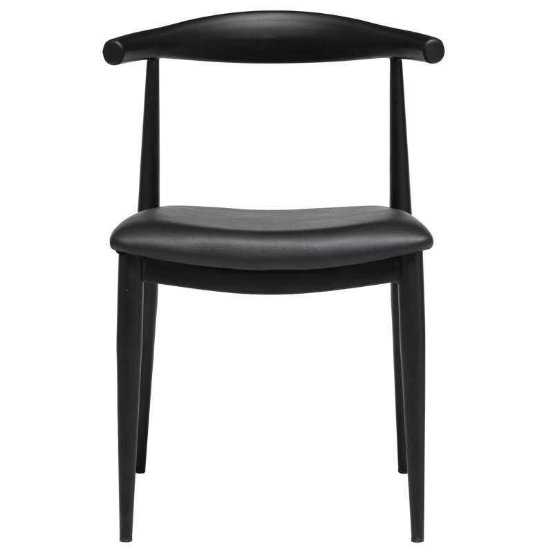 Chaise d'appoint en cuir Hasbrouck, Noir