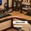 Bureau moderne en L en bois massif avec tablette-974326668
