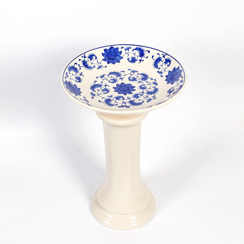Ceramic Single Tier Birdbath