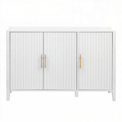 Featured Three-door Storage Cabinet with Metal Handles, Suitable for Corridors, Entrances, Living Rooms, and Study Rooms