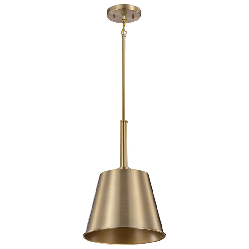 Luminaire suspendu simple à 1 lumière Jahirah, Laiton bruni / or, H 17,13 po x l 11 po x P 11 po