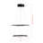 Modern Adjustable Chandelier, Black Aluminum Body, 11.8 in & 15.7 in Diameter | Height Adjustable 0-31.5 in | LED Socket 6500K, 40-60 Watts | Sleek Design for Living Room, Dining Room & Office Spaces-1709415113