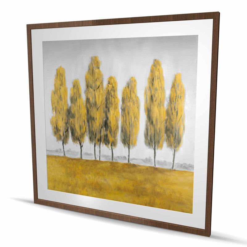 Abstract Yellow Trees - Contemporary Framed Matted Print