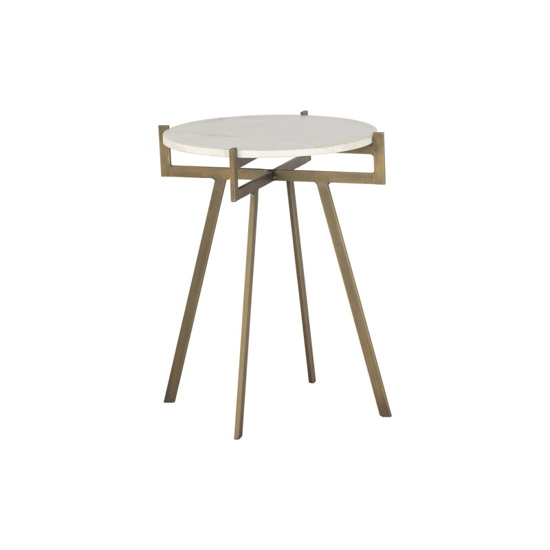 Anak Marble End Table, White