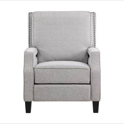 Push Back Reclining Chair Transitional Style Chenille Fabric Self-Reclining Motion Chair 1Pc Cushion Seat Modern Living Room Furniture