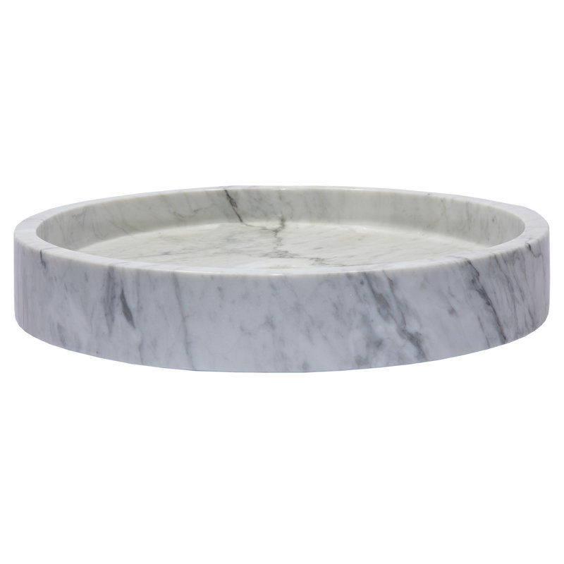 Eden Bath 18'' Stone Circular Bathroom Sink, Polished White