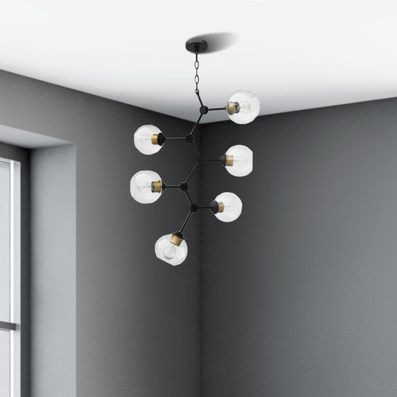 Lustre composé de 6 lumières George Oliver Ch5711-6Bk