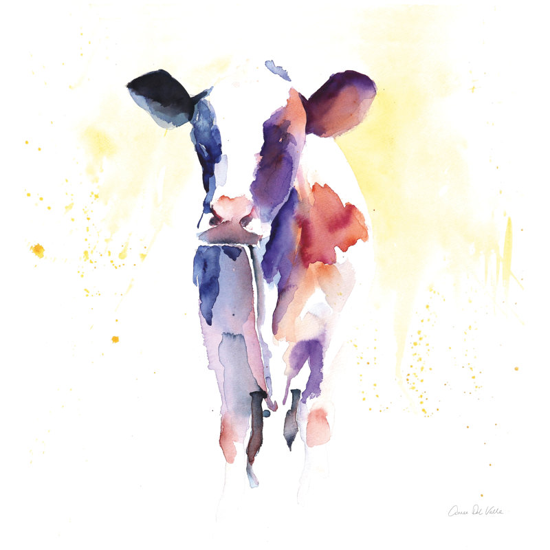 «Holstein II» par Aimee Del Valley, reproduction d'art sur toile tendue, H 12 po x l 12 po