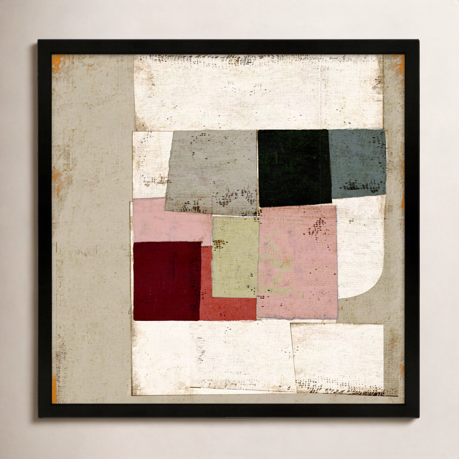 Patchwork 1 by Marco Marella for Studio M - Framed Wall Art, 24" H x 24" W, Paper, Maple