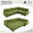 Chenille Upholstered Convertible Sleeper Sofa Bed Green