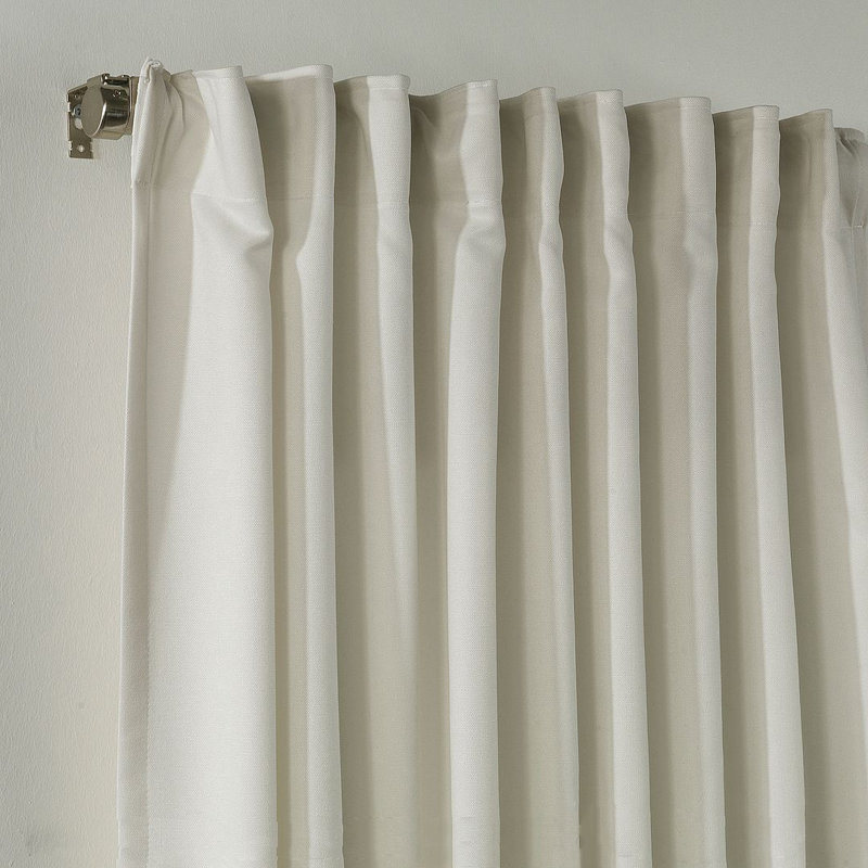 Blackout Thermal with Liner Extra Long & Extra Wide Decorative Curtain Single Panel, 280cm Width x 265cm Drop, Off White