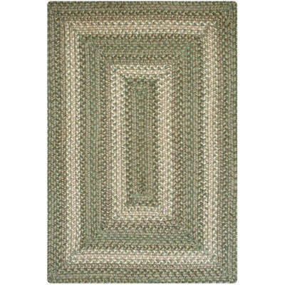 Tapis vert sauge en jute tressé Damal