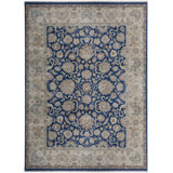 Hand-Knotted High-Quality Blue and Gold Area Rug