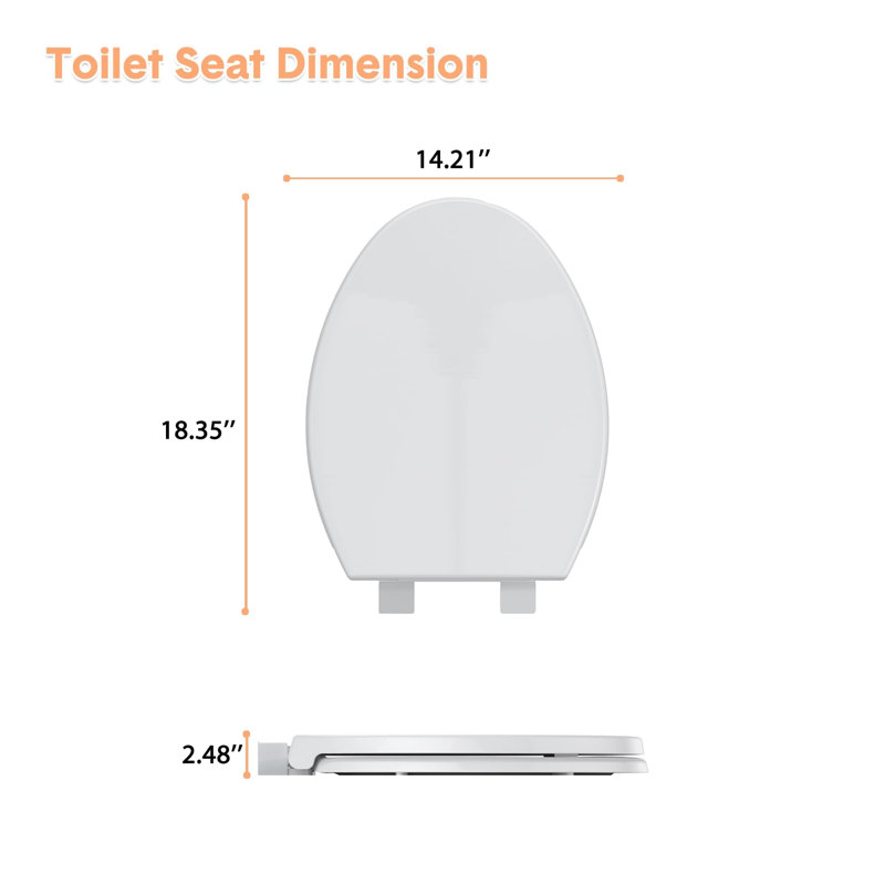 Siège de toilette allongé blanc facile à nettoyer