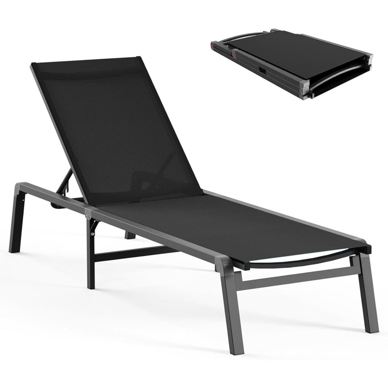 Sueko Folding Beach Chair, Black