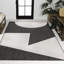 Tapis d'intérieur / extérieur noir / crème à deux tons à motif géométrique abstrait Orbie-1550133410