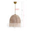 Élégant lustre bohémien de couleur écru, 11,8 po de diamètre x 31,5 po de hauteur | Corps en plastique durable et capuchon en coton | Douille E27, 40 W maximum | Parfait pour la décoration rustique et rustique, luminaire élégant-443180944