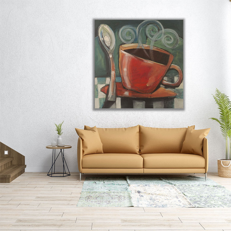 Tasse et cuillère - reproduction d'art sur toile, H 24 po x l 24 po