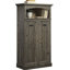 Armoire de rangement autoportante au fini brun, conception en bois d'ingénierie rustique, 3 à 4 tablettes, espace de travail spacieux et réglable, deux cadres inférieurs en métal au fini doré, largeur 16,9 po, hauteur 60,44 po, hauteur 33,9 po