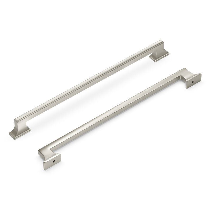 Brownstone Collection Handle Pull - Cabinet Pull - Transitional Hardware for Drawers & Cabinets, Satin Nickel, 12"
