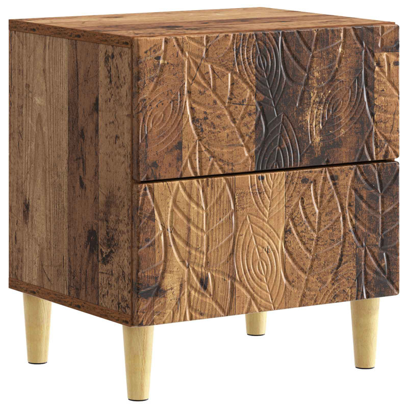 43 cm W Bedside Table, Old Wood