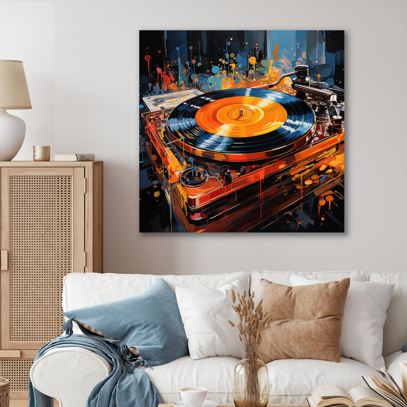 Vinyle, disque vinyle, résilience I - vinyle, art mural, H 16 po x l 16 po x P 1 po, Toile tendue